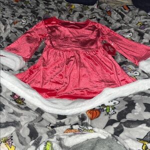 Red Velvet Long Sleeve Holiday Dress